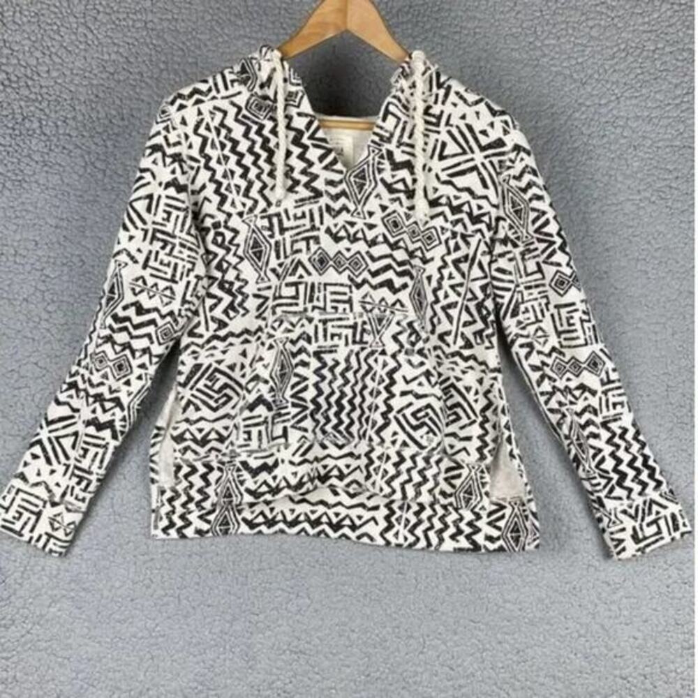 Black and White‎ Geometric Pattern Hoodie billabong size small